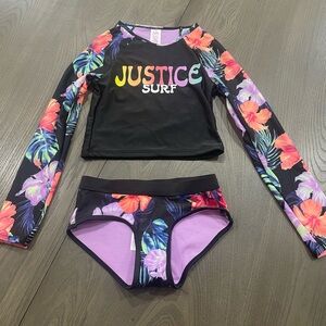 Justice Rash Guard swimsuit set